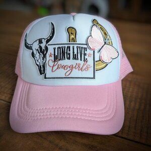 Trucker hat with iron on patch